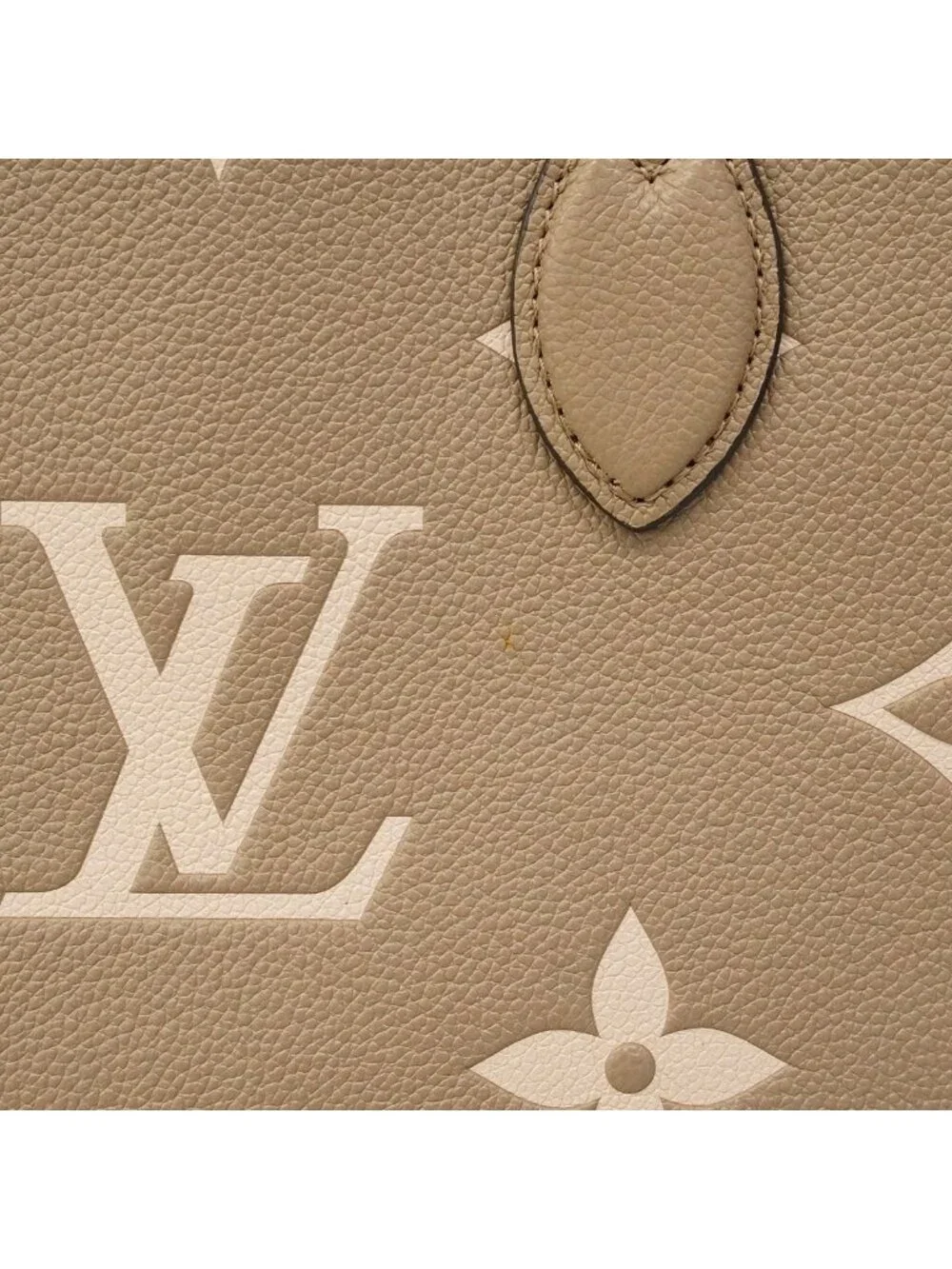 Louis Vuitton Handbag Monogram Empreinte Bicolor On The Go PM Tourtorail Cream